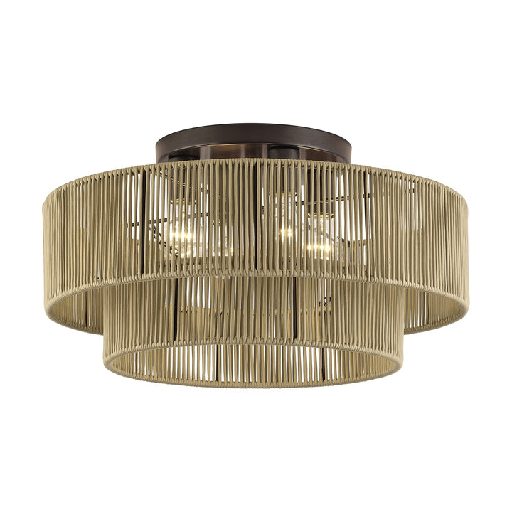 4 Light English Bronze Extra Large Semi-Flush