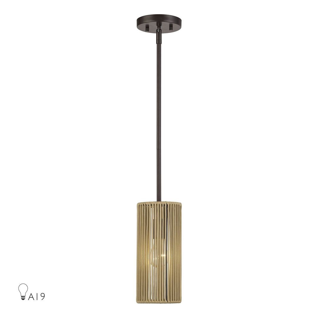 1 Light English Bronze Mini Pendant by Livex Lighting