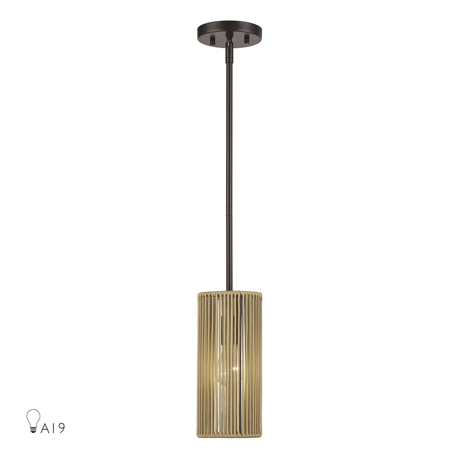 1 Light English Bronze Mini Pendant by Livex Lighting