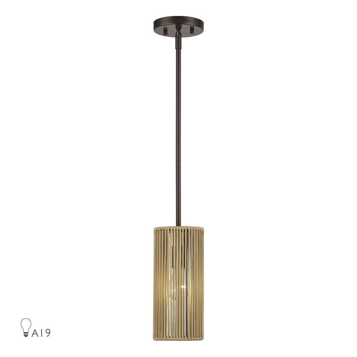 1 Light English Bronze Mini Pendant by Livex Lighting