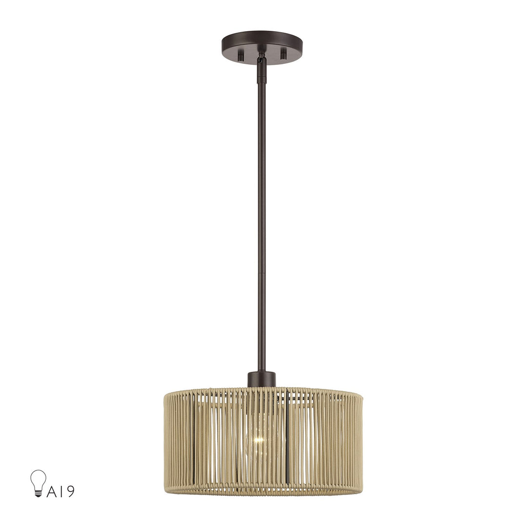 1 Light English Bronze Pendant by Livex Lighting