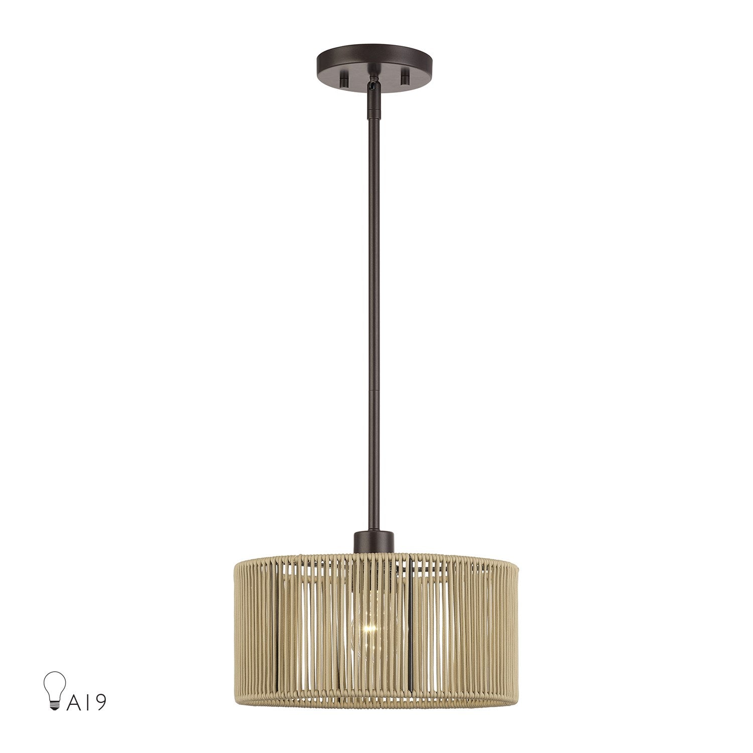 1 Light English Bronze Pendant by Livex Lighting