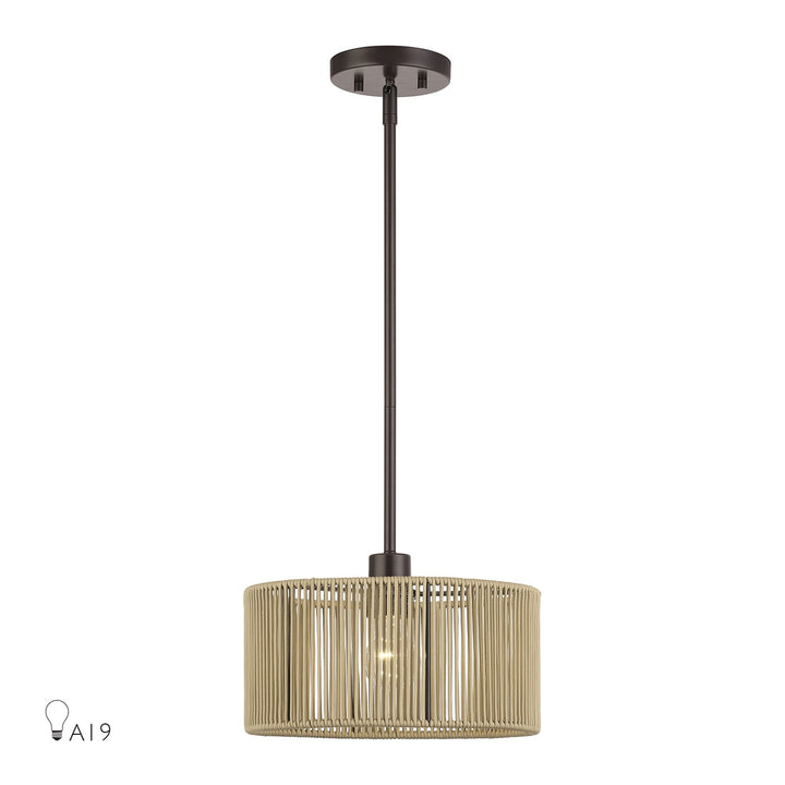 1 Light English Bronze Pendant by Livex Lighting