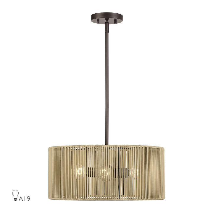 3 Light English Bronze Pendant Chandelier by Livex Lighting