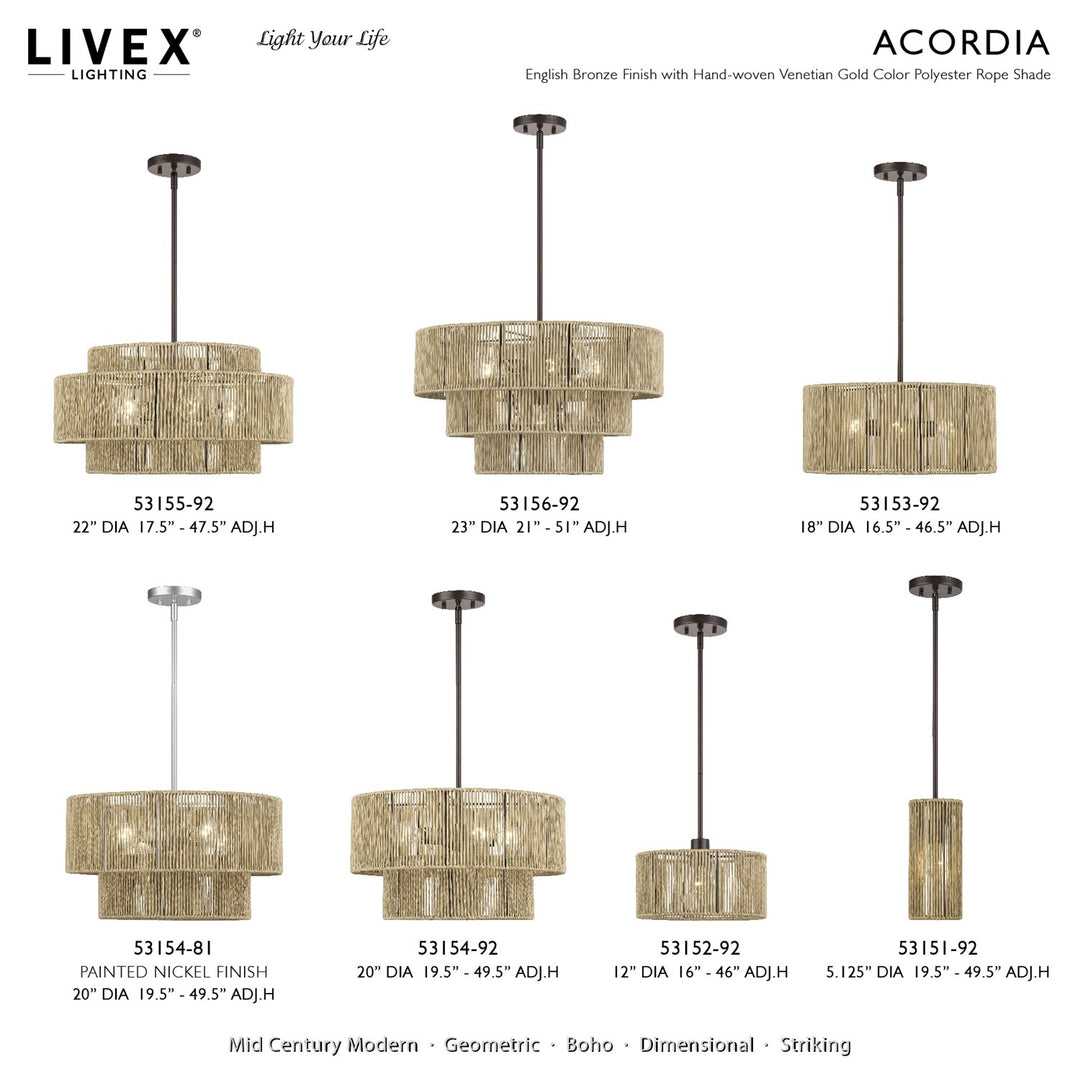 3 Light English Bronze Pendant Chandelier