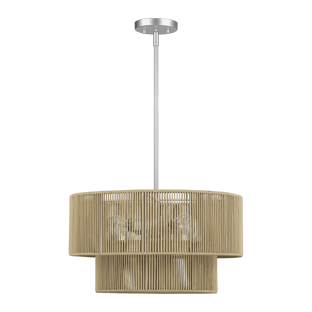 4 Light Painted Nickel Pendant Chandelier
