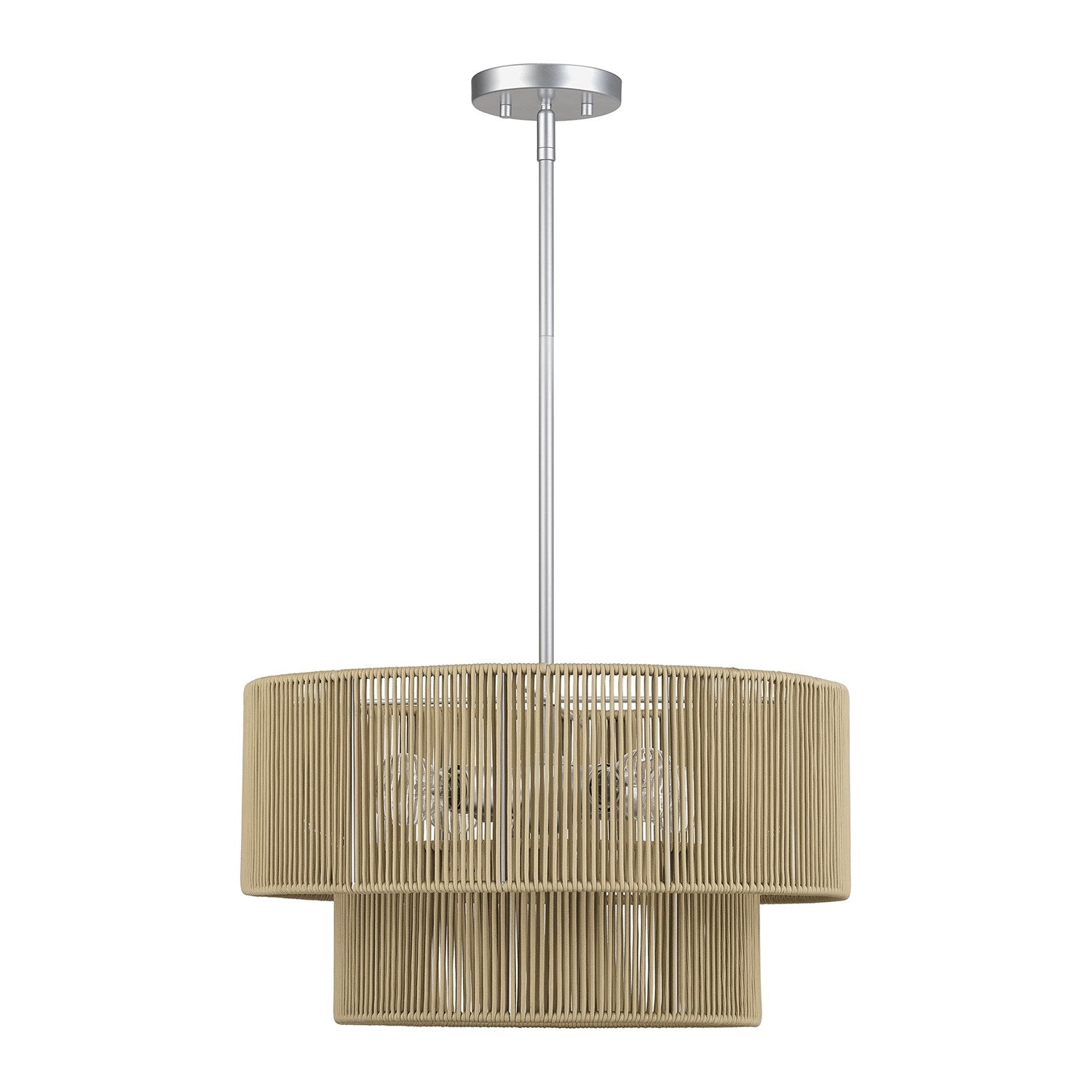 4 Light Painted Nickel Pendant Chandelier