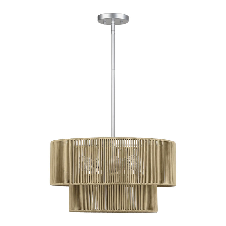 4 Light Painted Nickel Pendant Chandelier