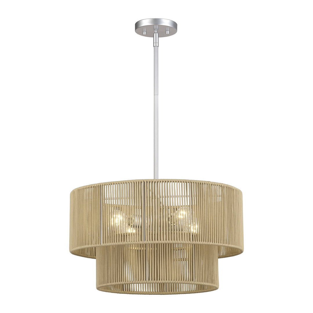 4 Light Painted Nickel Pendant Chandelier