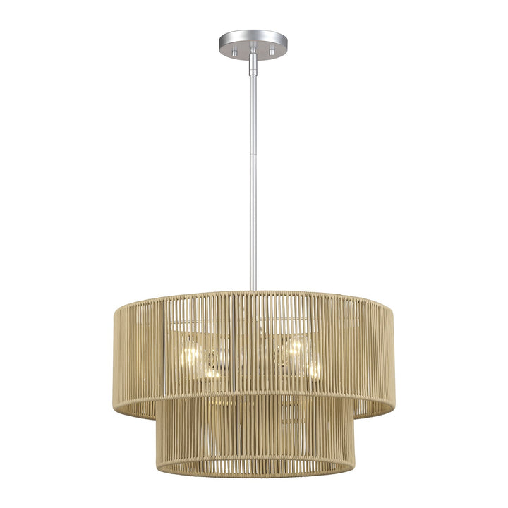 4 Light Painted Nickel Pendant Chandelier