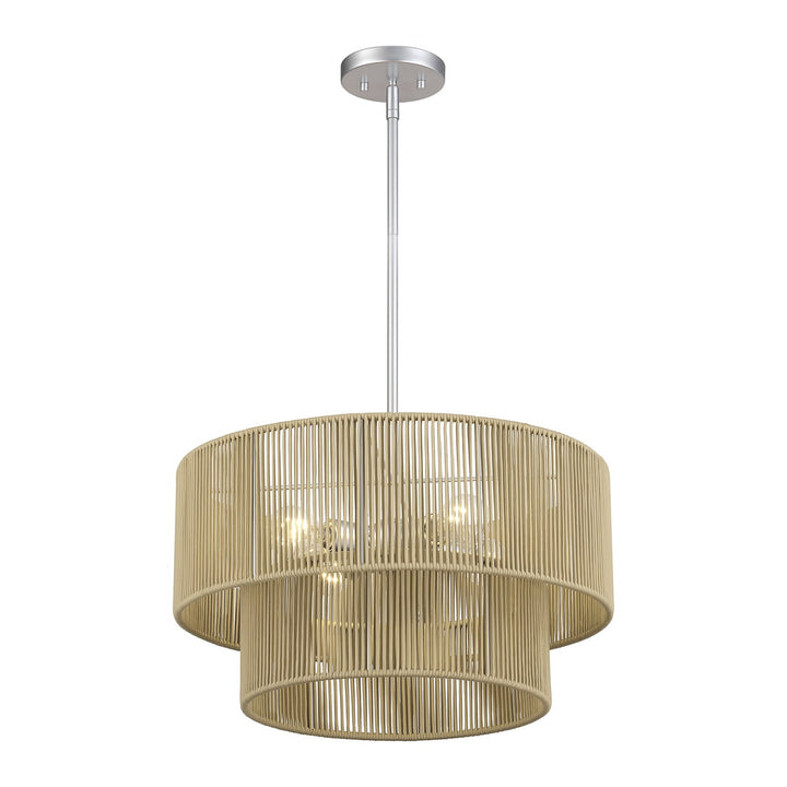 4 Light Painted Nickel Pendant Chandelier