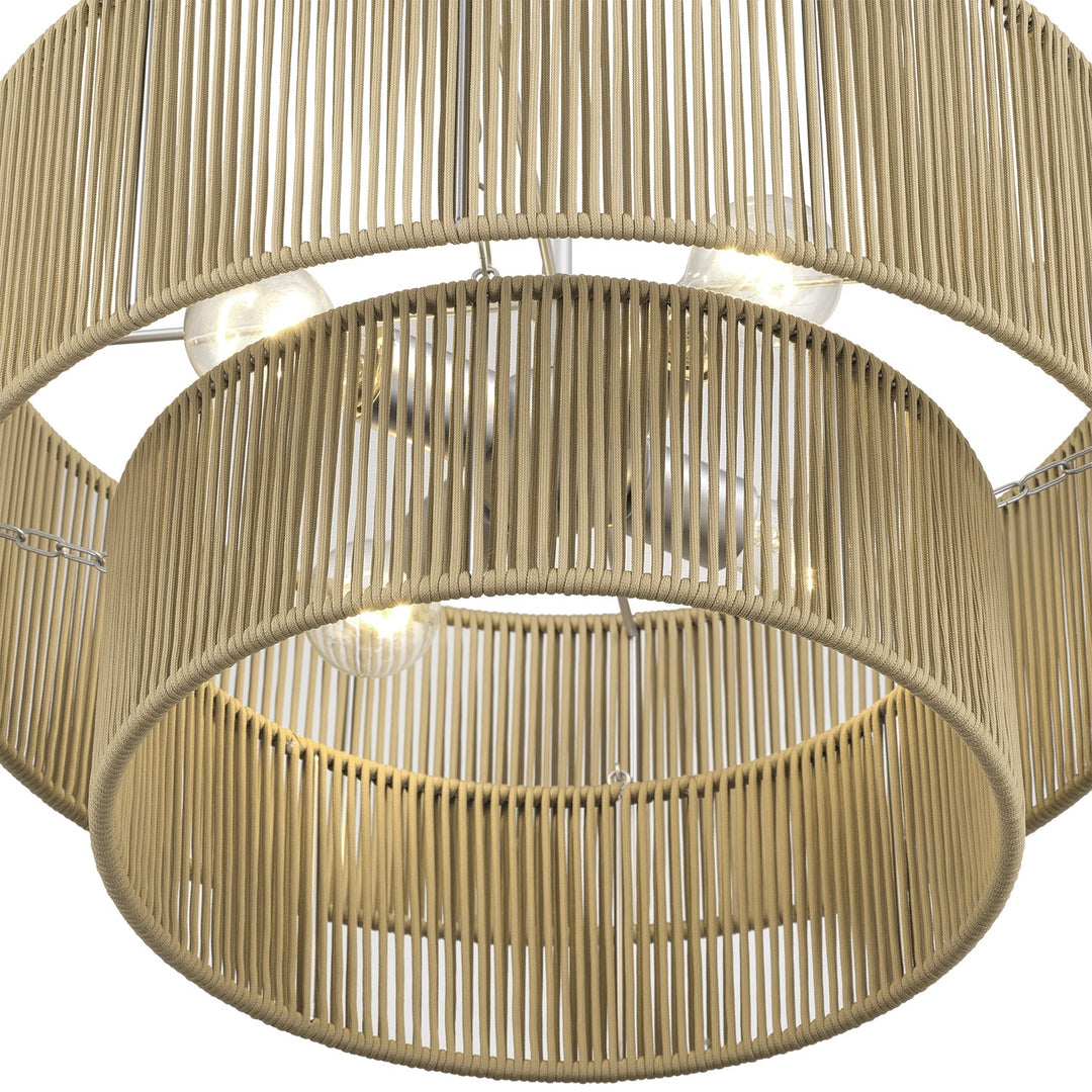 4 Light Painted Nickel Pendant Chandelier