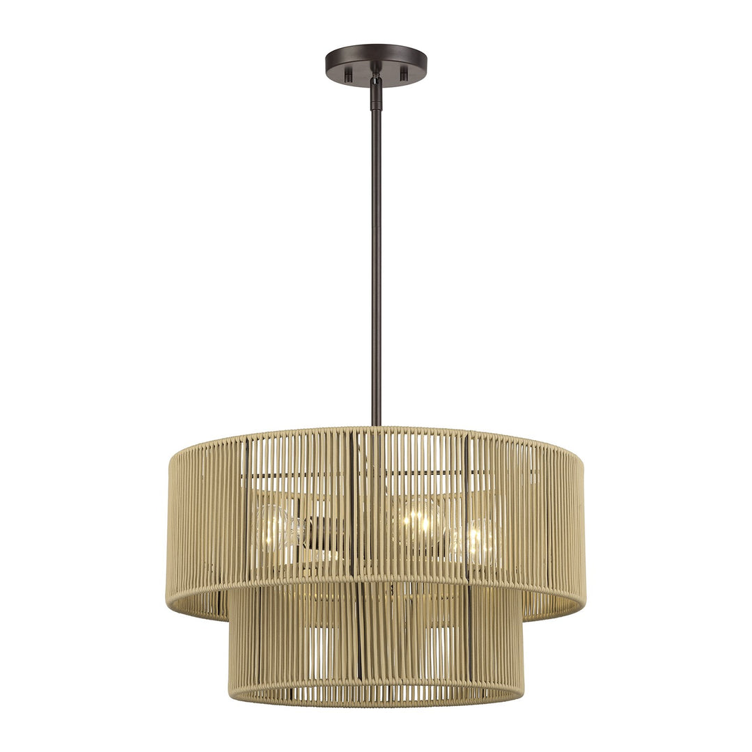 4 Light English Bronze Pendant Chandelier