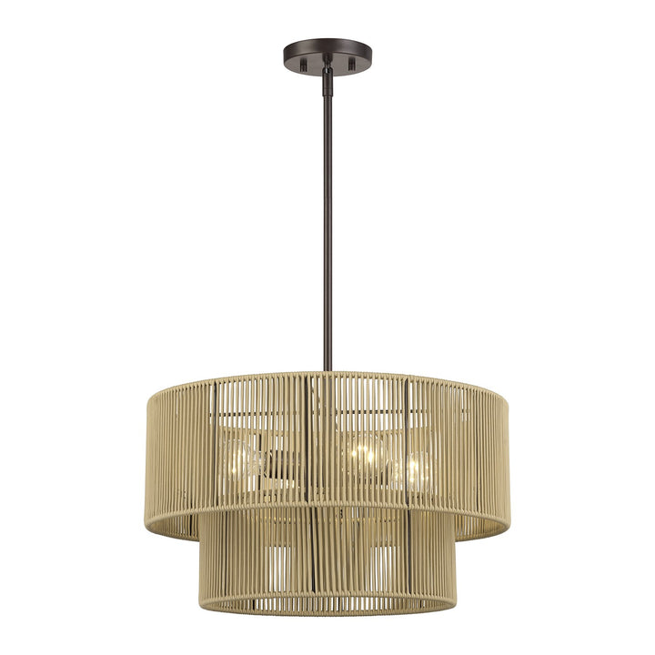 4 Light English Bronze Pendant Chandelier