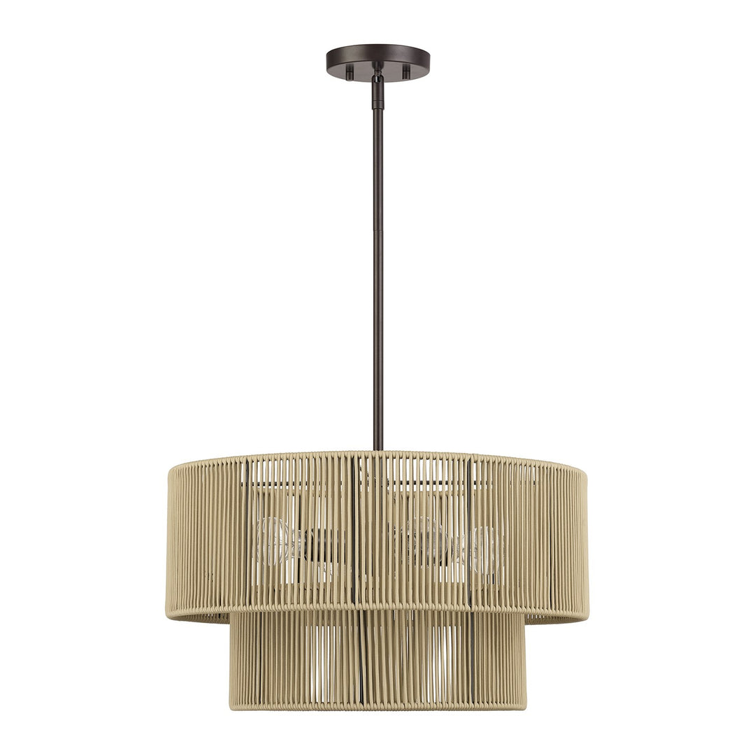 4 Light English Bronze Pendant Chandelier