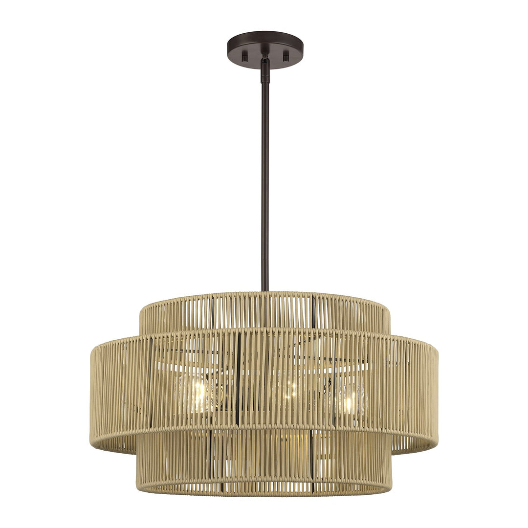 5 Light English Bronze Pendant Chandelier