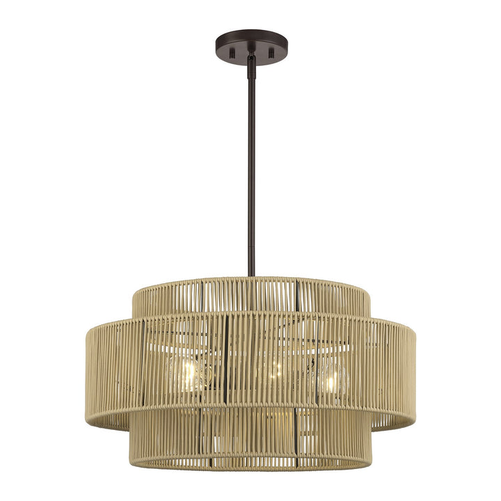 5 Light English Bronze Pendant Chandelier