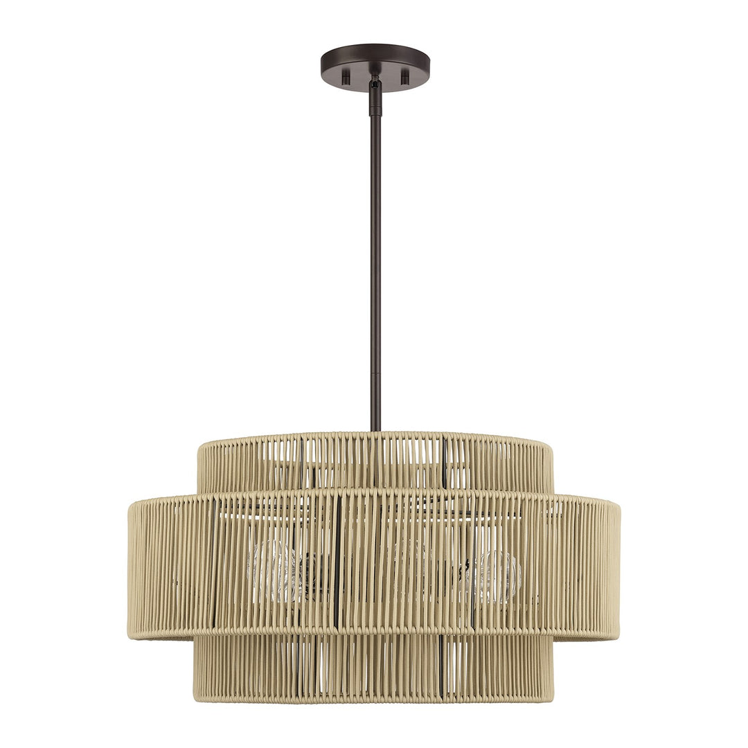 5 Light English Bronze Pendant Chandelier