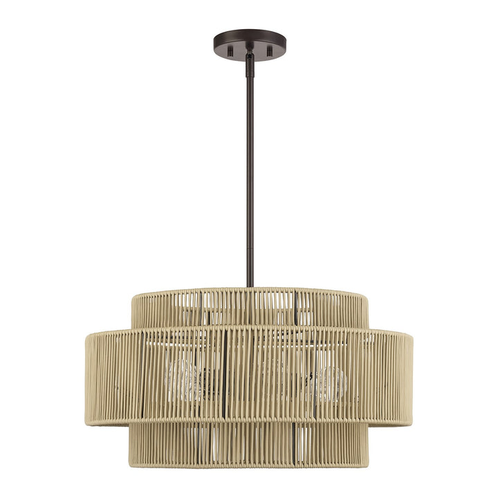 5 Light English Bronze Pendant Chandelier