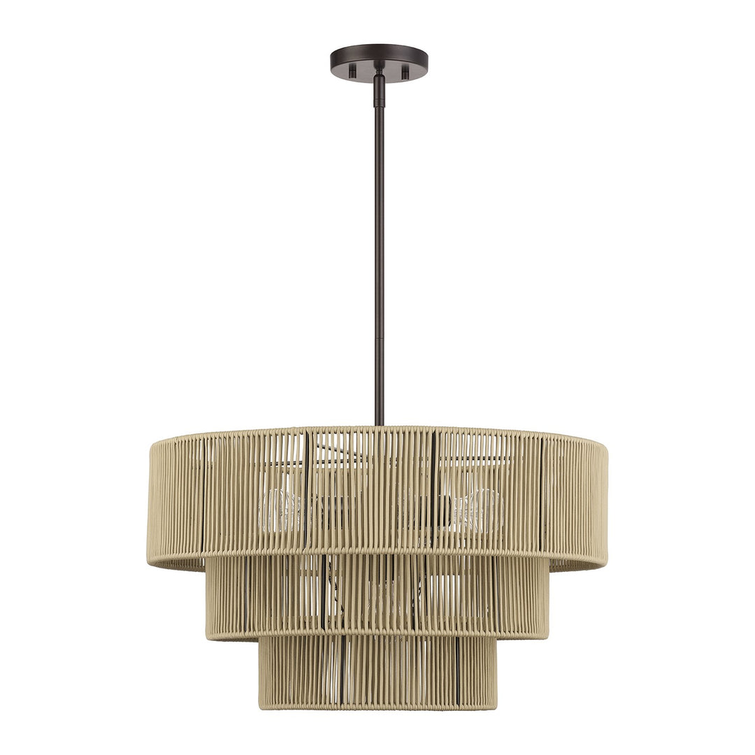 6 Light English Bronze Pendant Chandelier