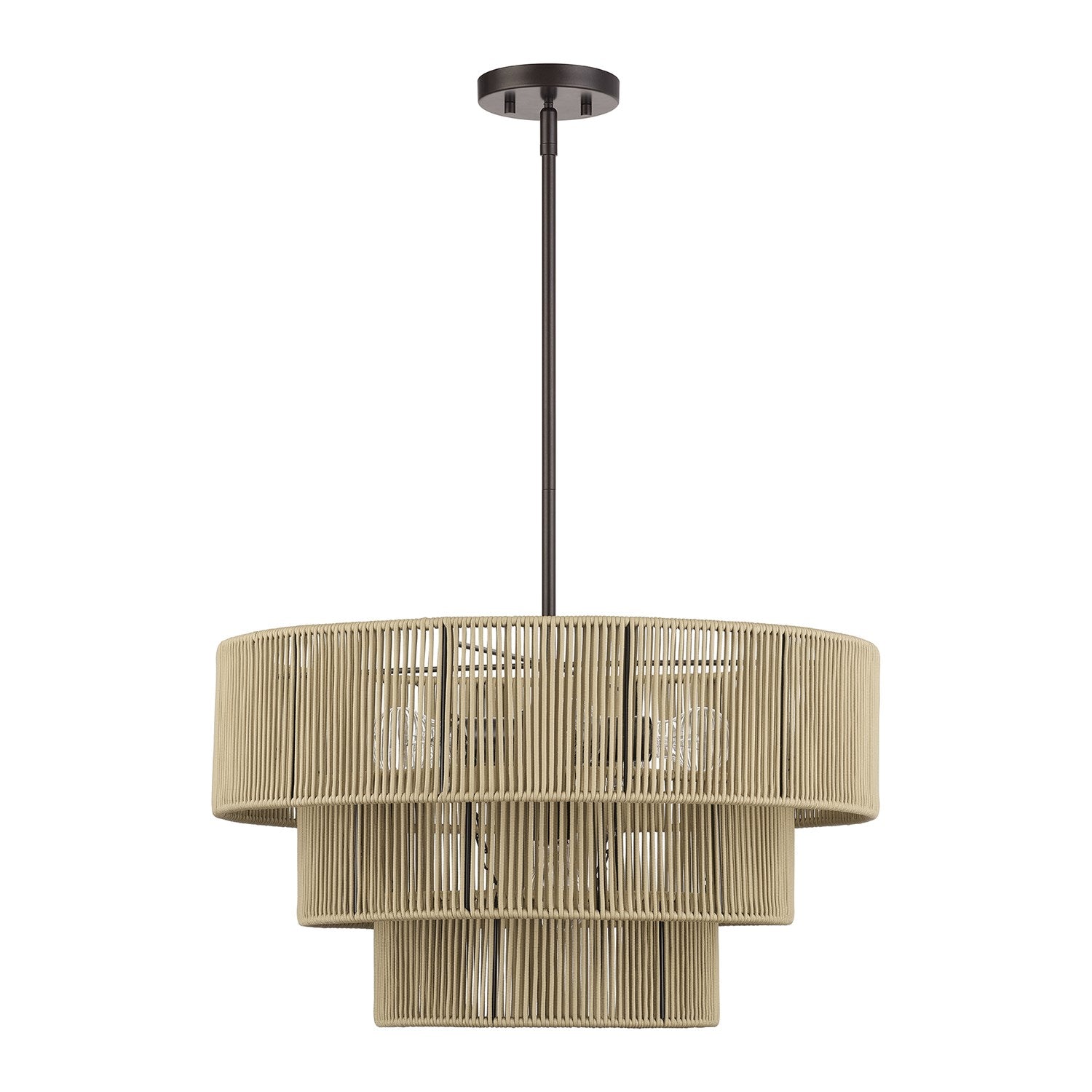6 Light English Bronze Pendant Chandelier