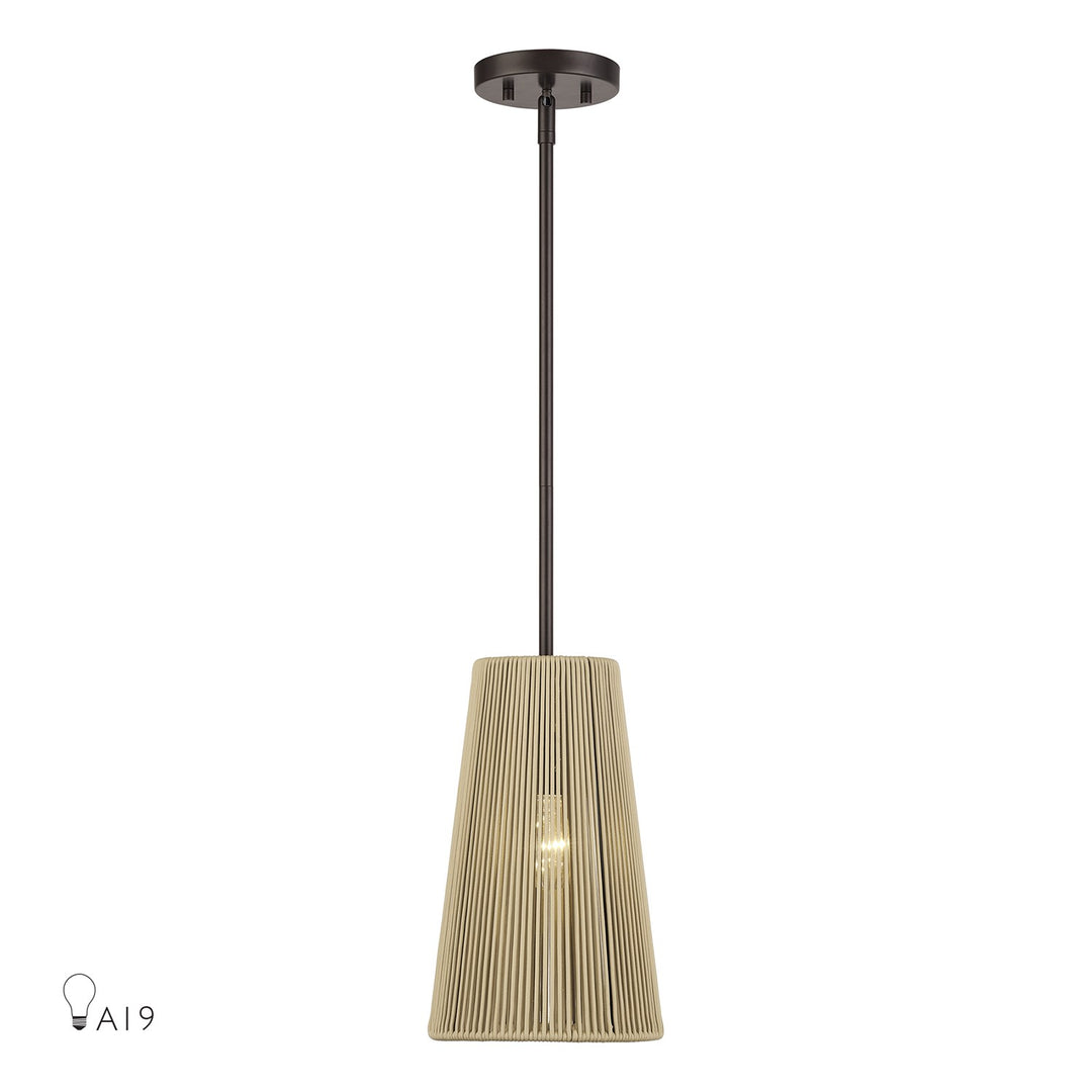 1 Light English Bronze Pendant by Livex Lighting