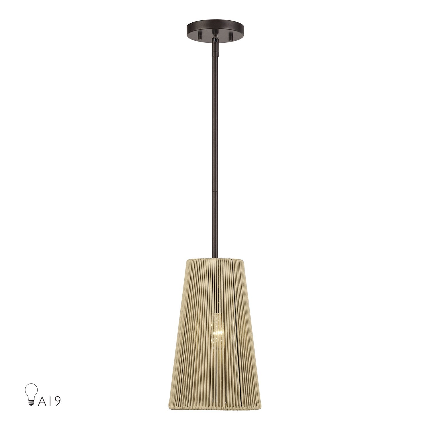 1 Light English Bronze Pendant by Livex Lighting