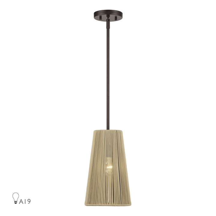 1 Light English Bronze Pendant by Livex Lighting