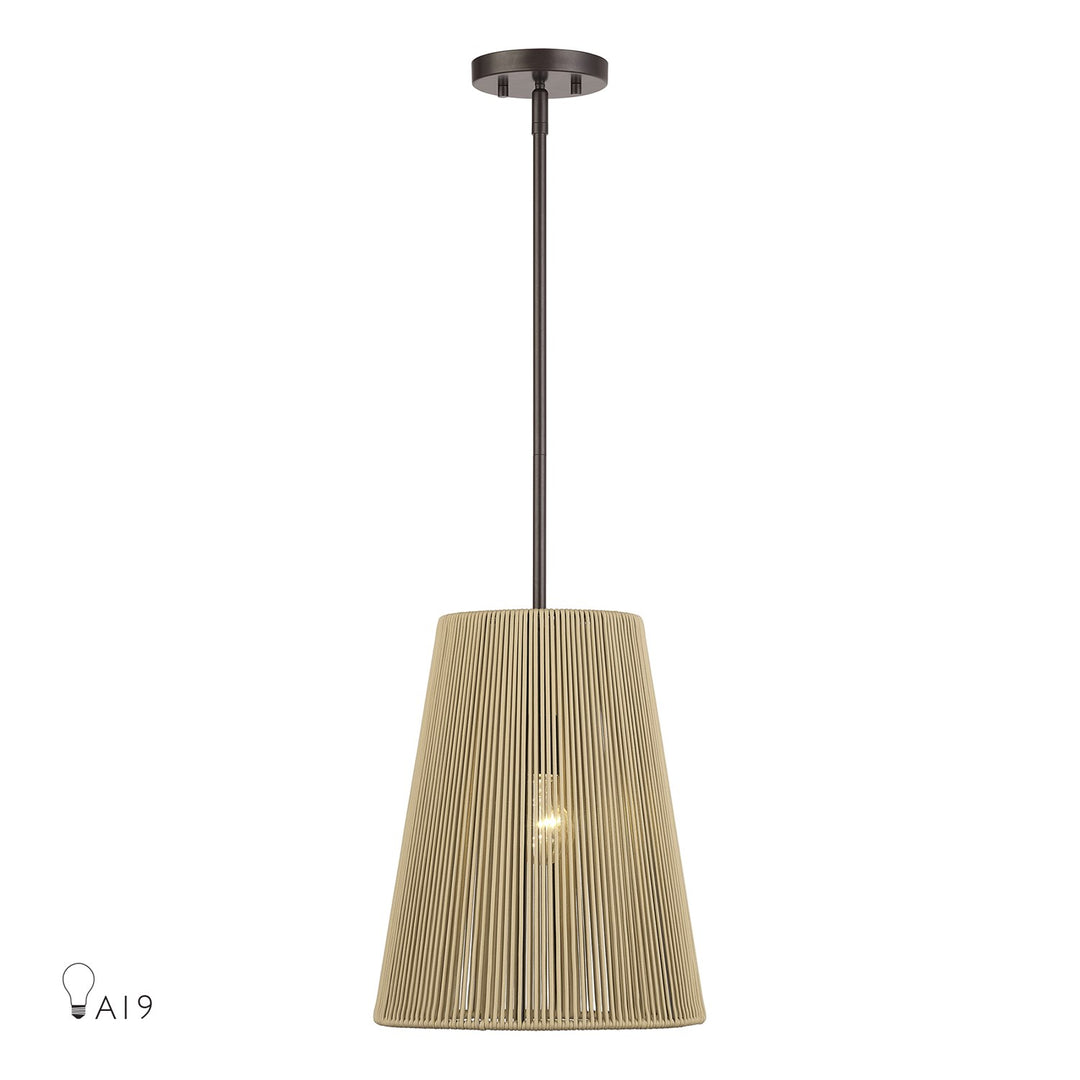 1 Light English Bronze Pendant by Livex Lighting