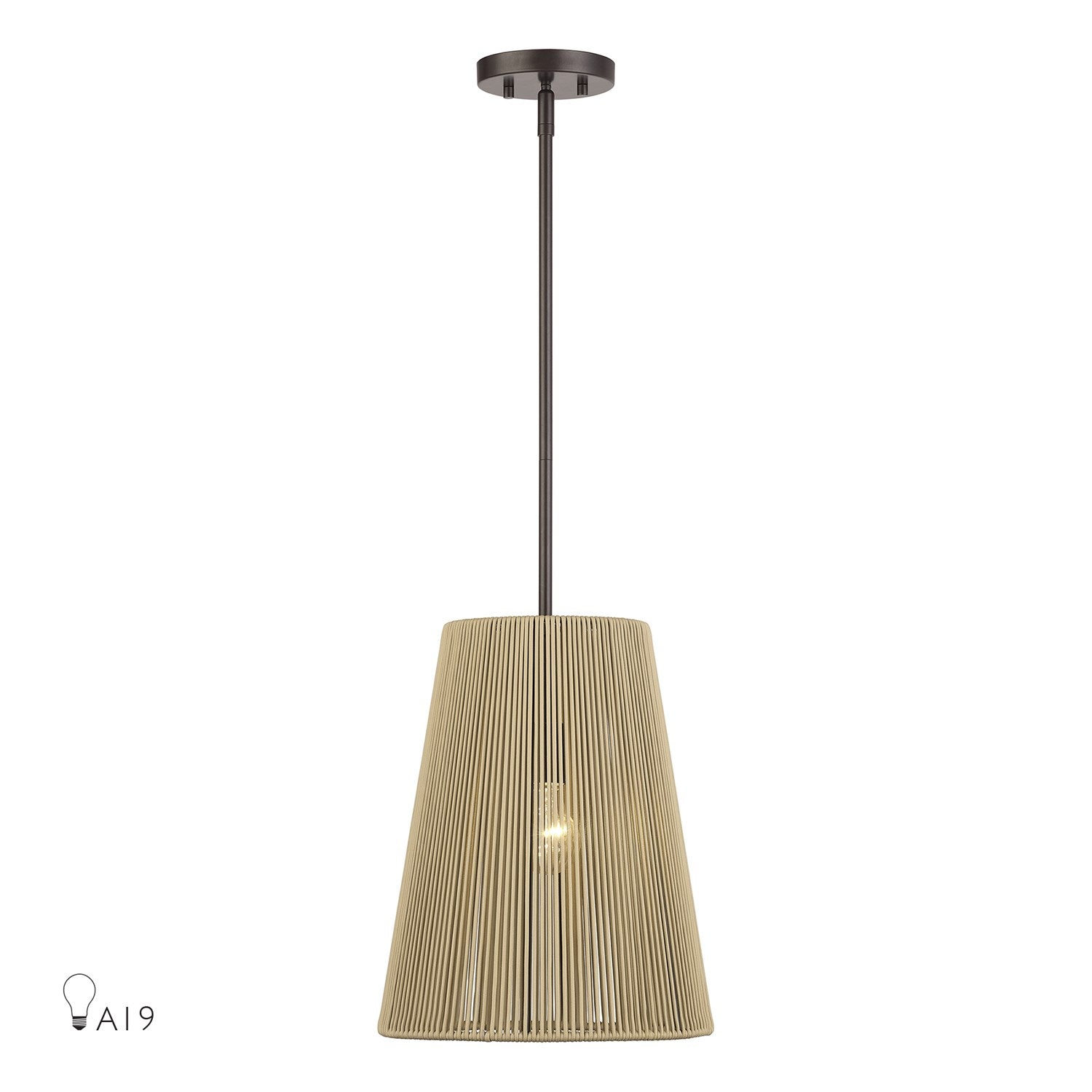 1 Light English Bronze Pendant by Livex Lighting