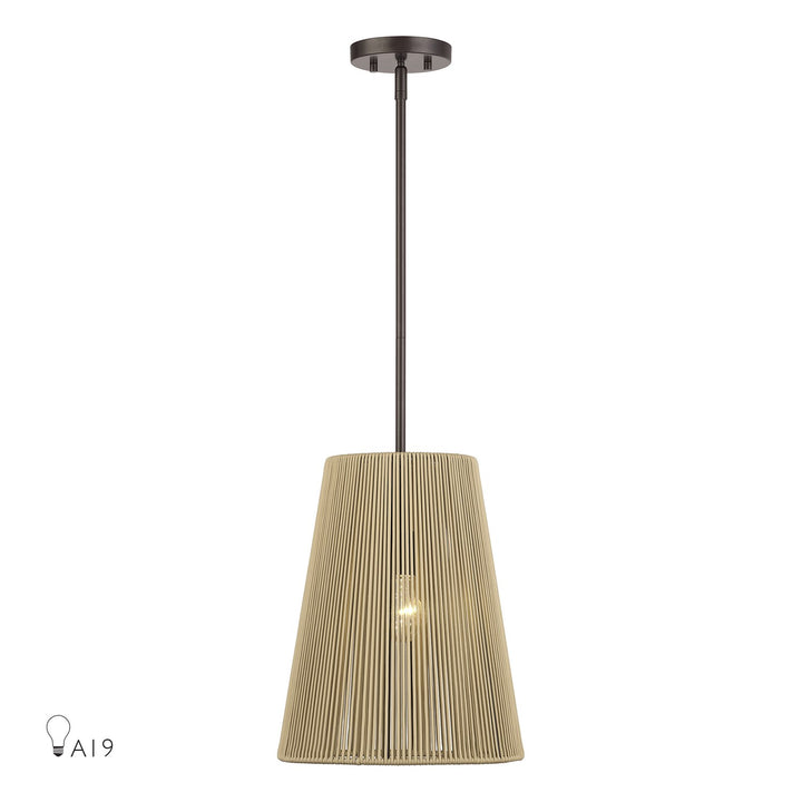 1 Light English Bronze Pendant by Livex Lighting