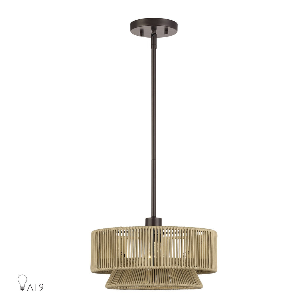 1 Light English Bronze Pendant by Livex Lighting