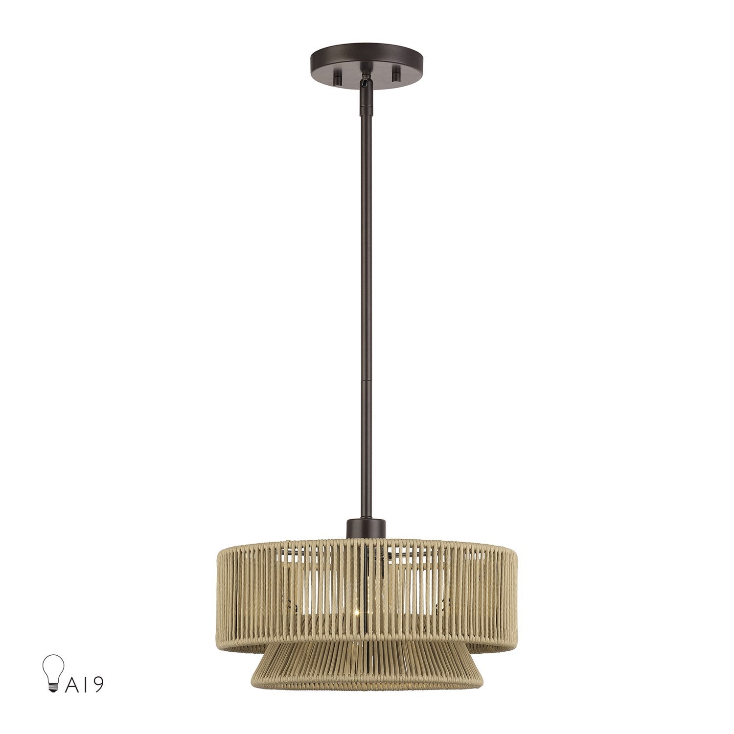 1 Light English Bronze Pendant by Livex Lighting