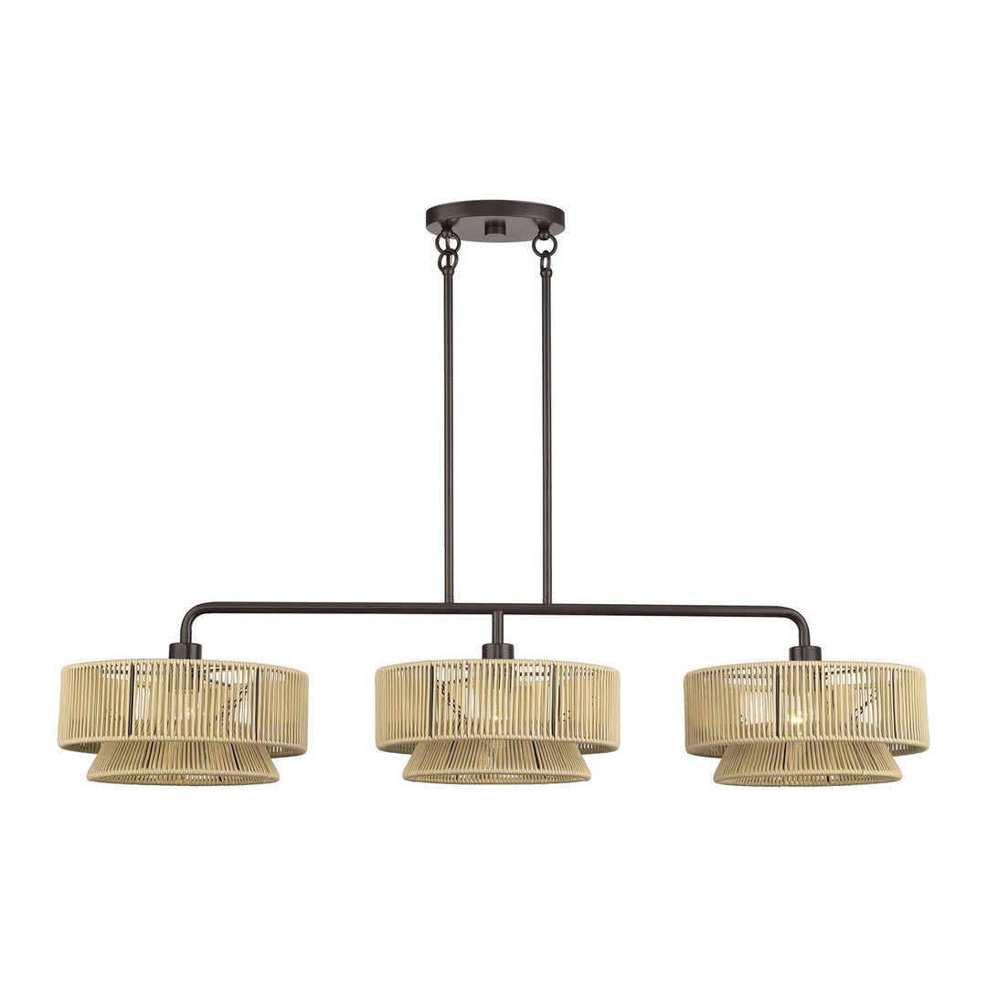 3 Light English Bronze Extra Large Linear Chandelier