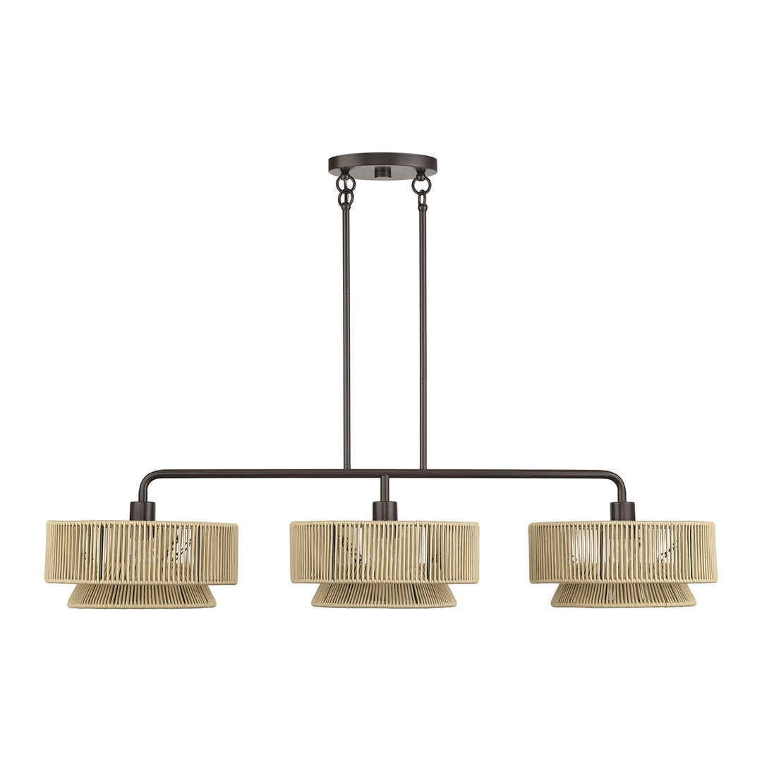 3 Light English Bronze Extra Large Linear Chandelier