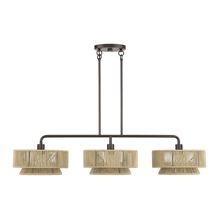 3 Light English Bronze Extra Large Linear Chandelier