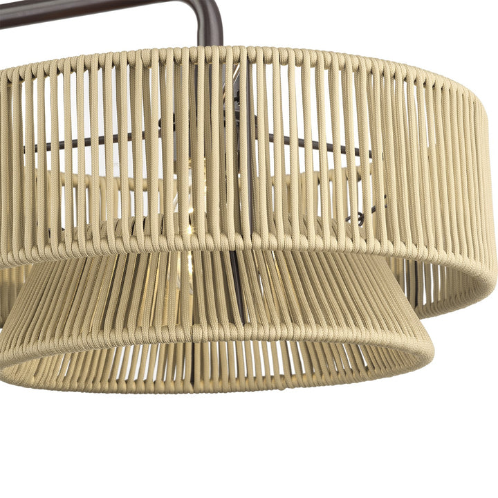 3 Light English Bronze Extra Large Linear Chandelier