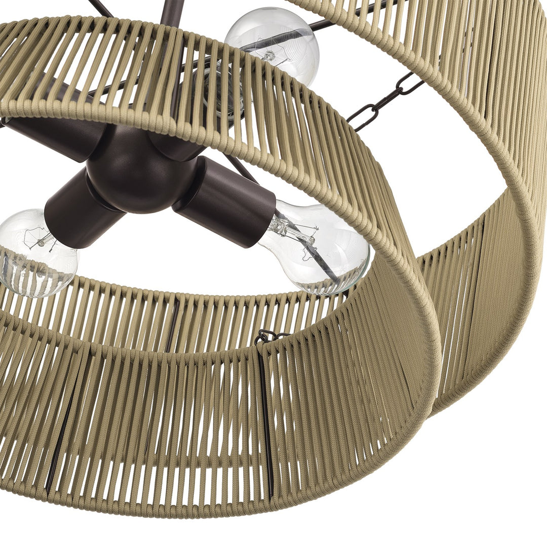 4 Light English Bronze Pendant Chandelier