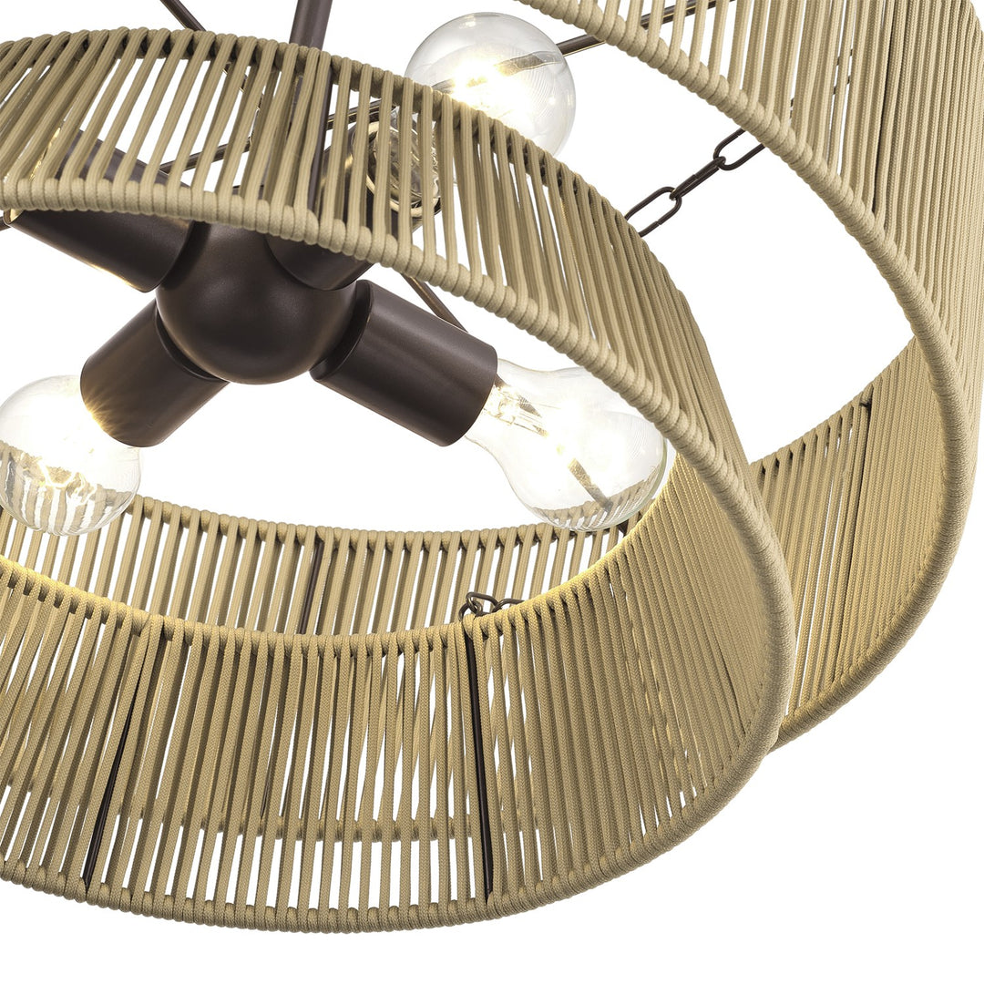 4 Light English Bronze Pendant Chandelier
