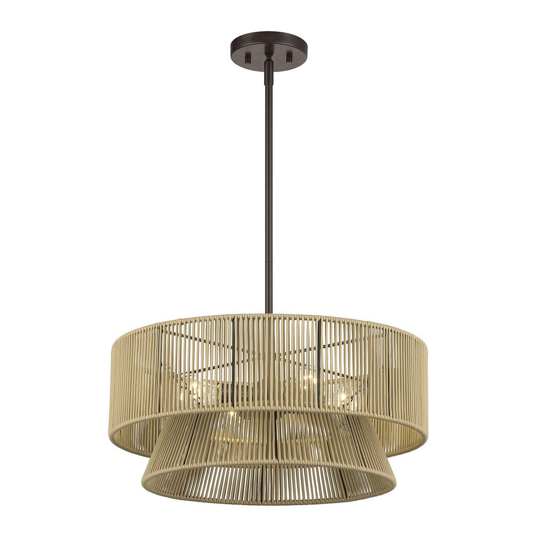 4 Light English Bronze Pendant Chandelier