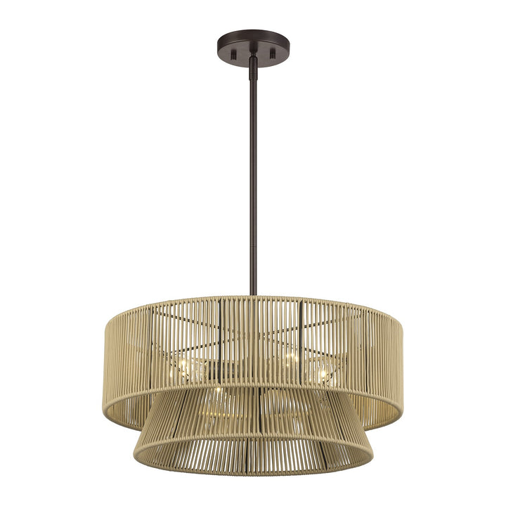 4 Light English Bronze Pendant Chandelier