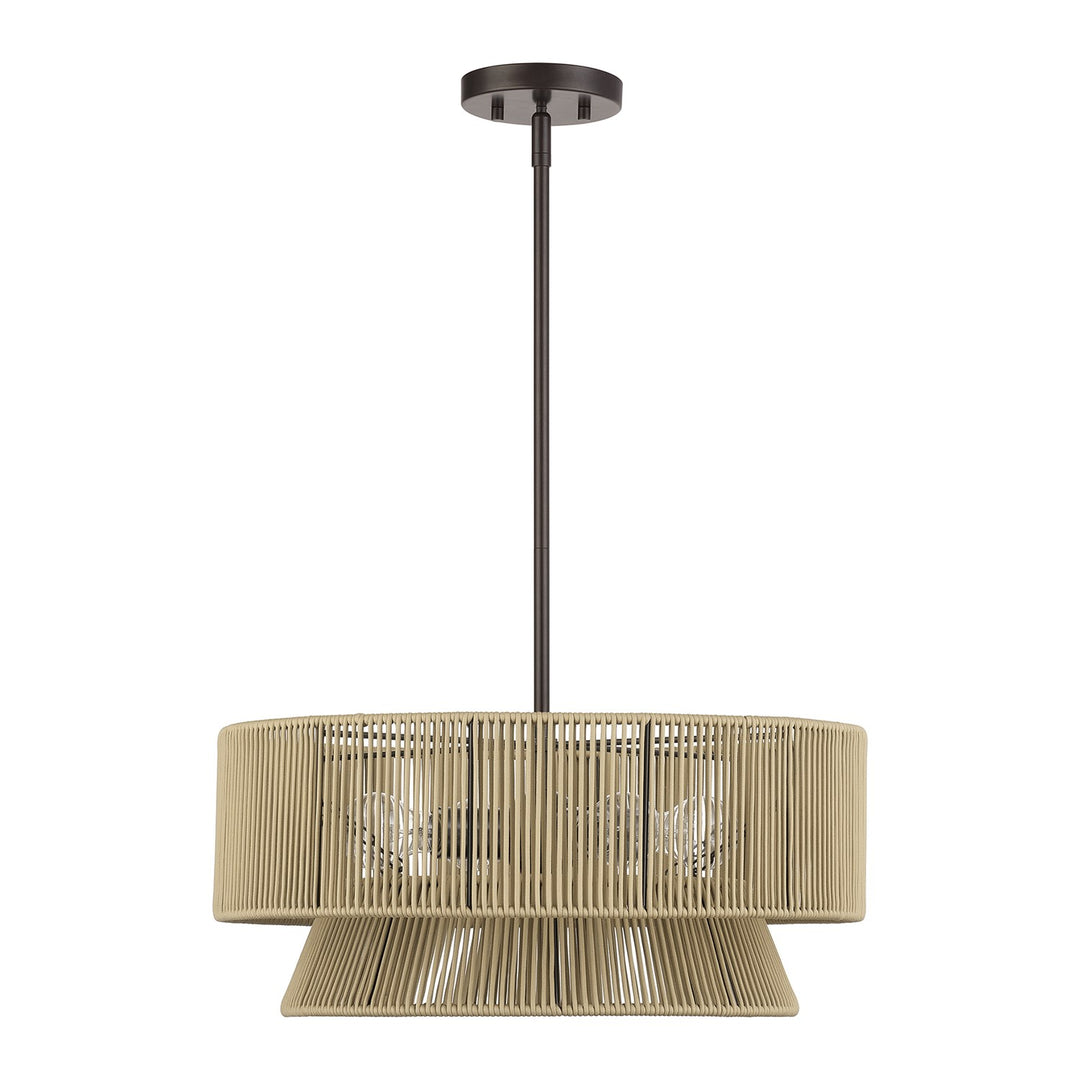 4 Light English Bronze Pendant Chandelier