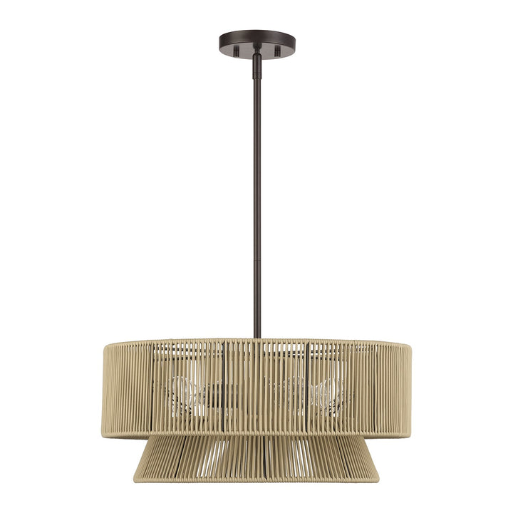 4 Light English Bronze Pendant Chandelier