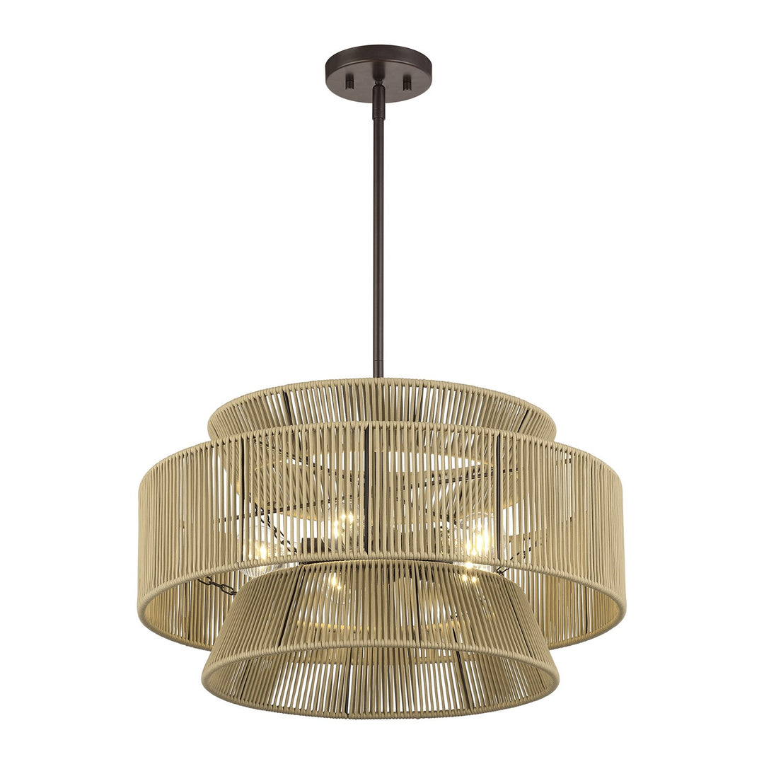 5 Light English Bronze Pendant Chandelier