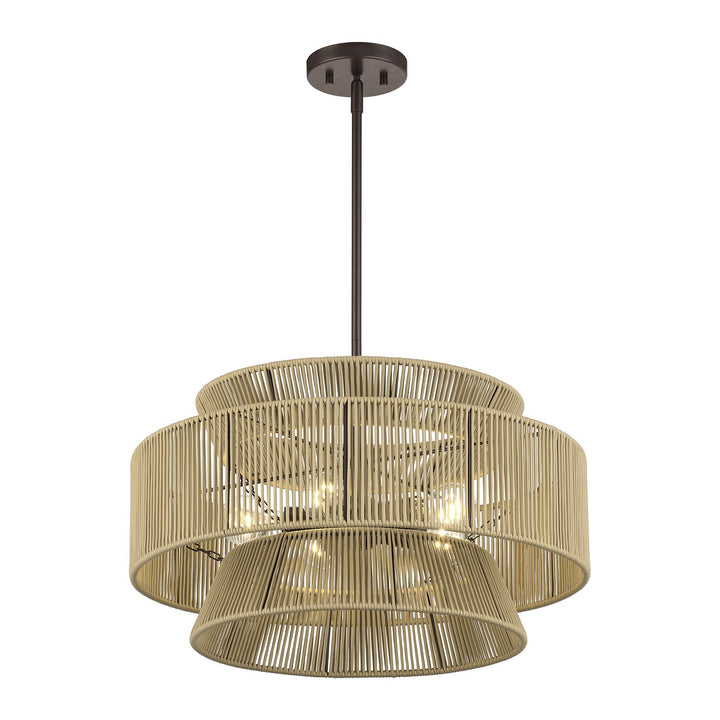 5 Light English Bronze Pendant Chandelier