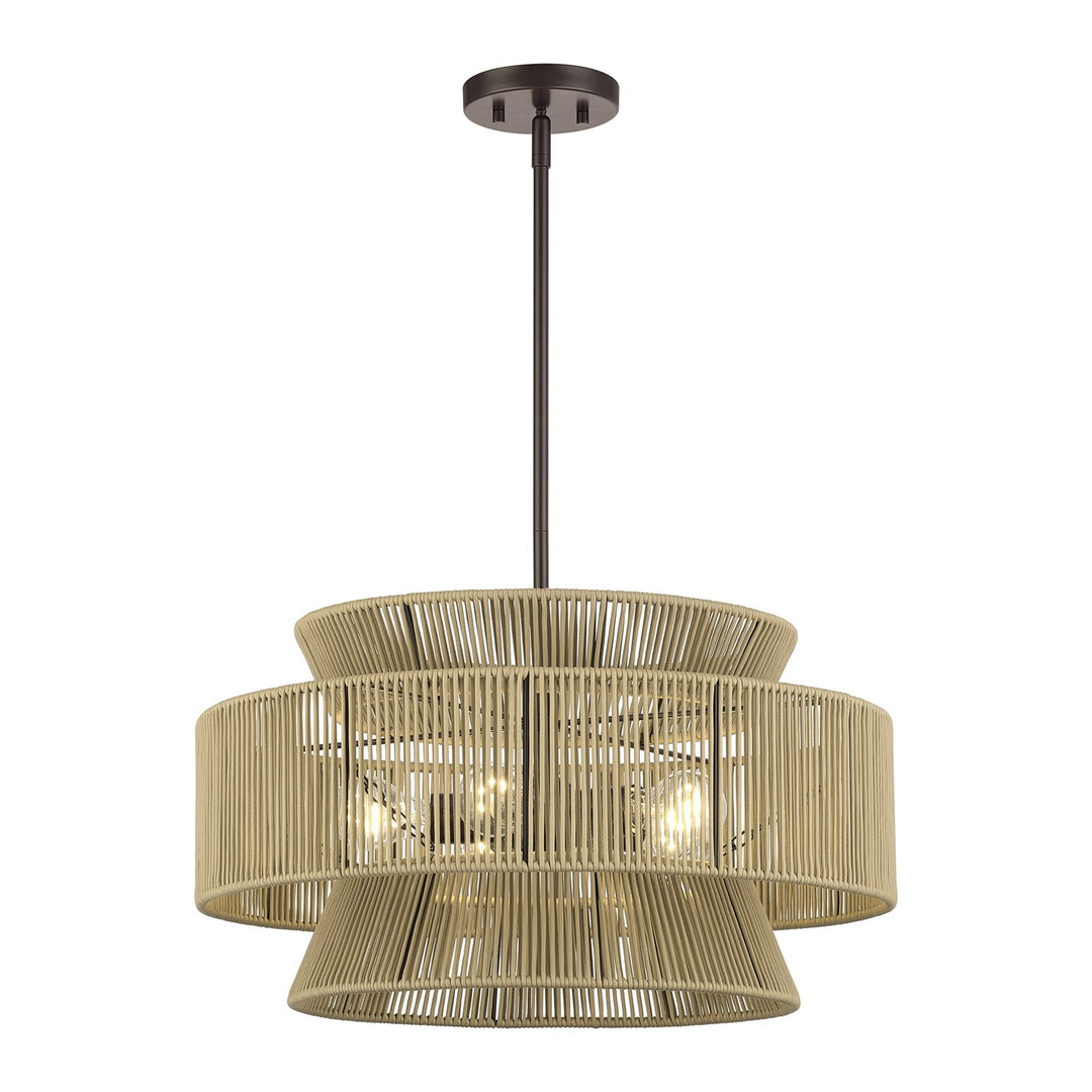 5 Light English Bronze Pendant Chandelier