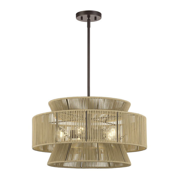 5 Light English Bronze Pendant Chandelier
