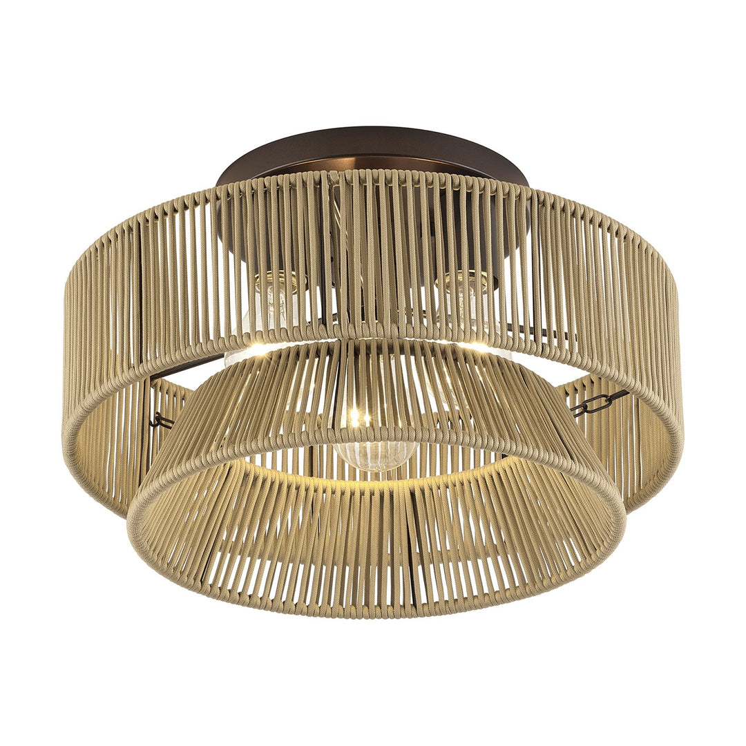 3 Light English Bronze Large Semi-Flush