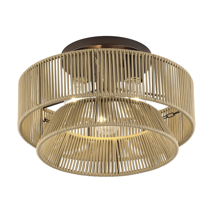 3 Light English Bronze Large Semi-Flush
