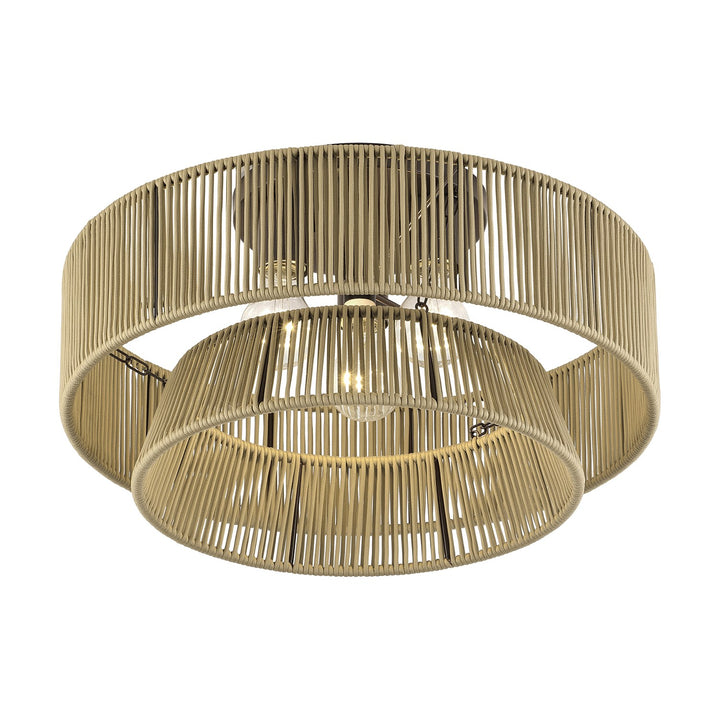 3 Light English Bronze Large Semi-Flush